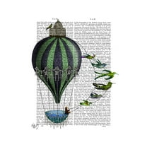 Art.com Hot Air Balloon and Birds Art Print by Fab Funky, 12" x 16"