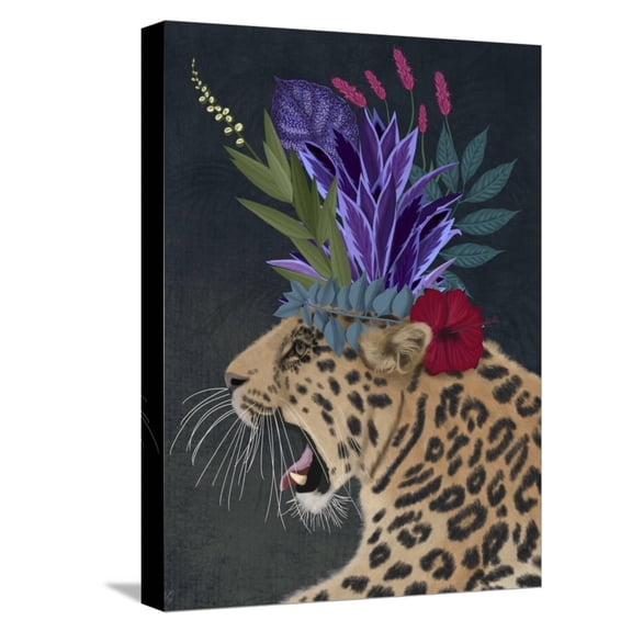 Art.com Hot House Leopard 2 Stretched Canvas Print Wall Art by Fab Funky, 12" x 16"