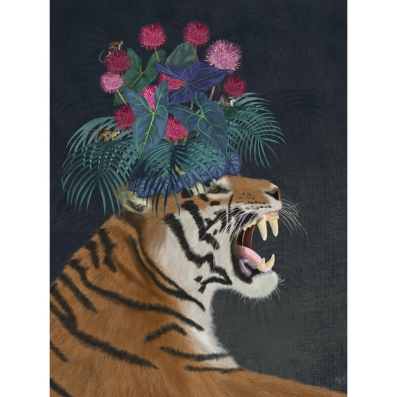Art.com Hot House Tiger 1 Art Print by Fab Funky, 24" x 32"