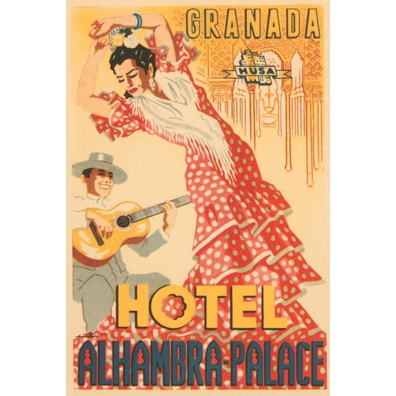 Art.com Hotel Alhambra - Palace Art Print, 12" x 18"
