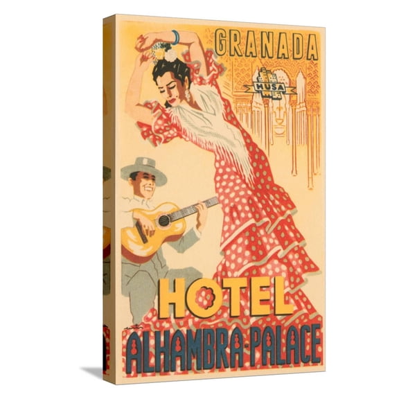 Art.com Hotel Alhambra - Palace Stretched Canvas Print Wall Art, 12" x 18"