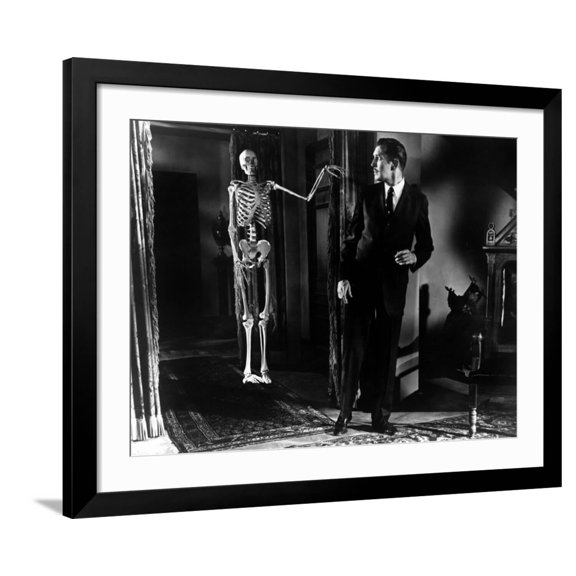 Art.com House On Haunted Hill, Vincent Price, 1959 Photo, Black Frame Wall Art, 40" x 32"
