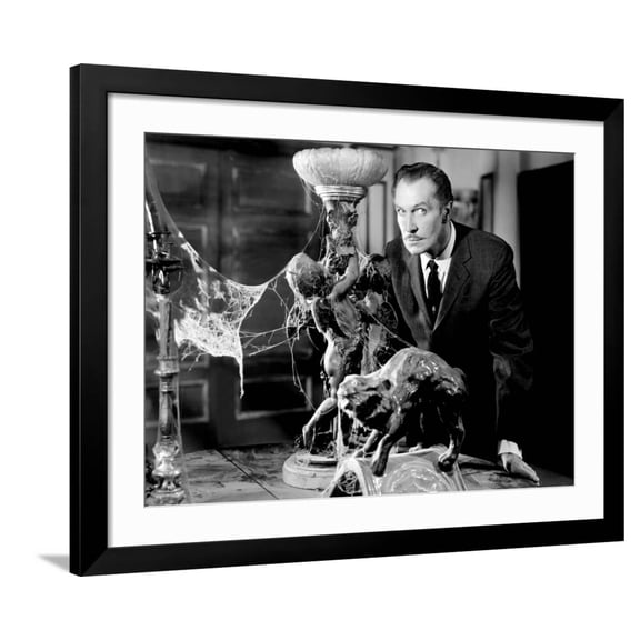 Art.com House on Haunted Hill, Vincent Price, 1959 Photo, Black Frame Wall Art, 40" x 32"