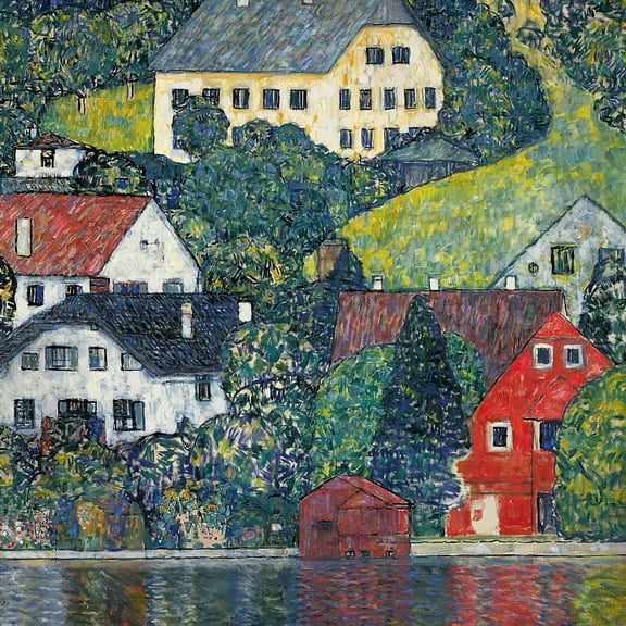 Art.com Houses at Unterach on the Attersee, C.1916 Giclee Print by Gustav Klimt, 24" x 24"
