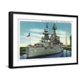 thumbnail image 1 of Art.com Houston, Texas - View of the Grand Old Battleship Texas at Rest in Harbor, c.1948 Art Print by Lantern Press, Black Frame Wall Art, 29" x 21", 1 of 5