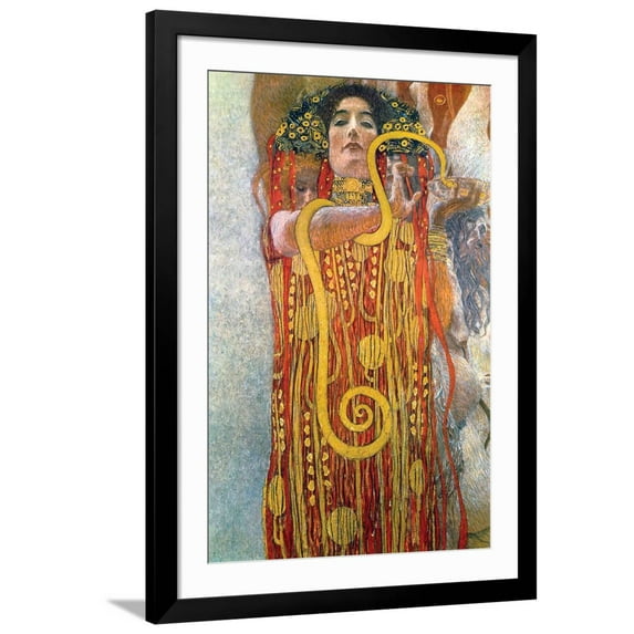 Art.com Hygeia Art Print by Gustav Klimt, Black Frame Wall Art, 32" x 44"