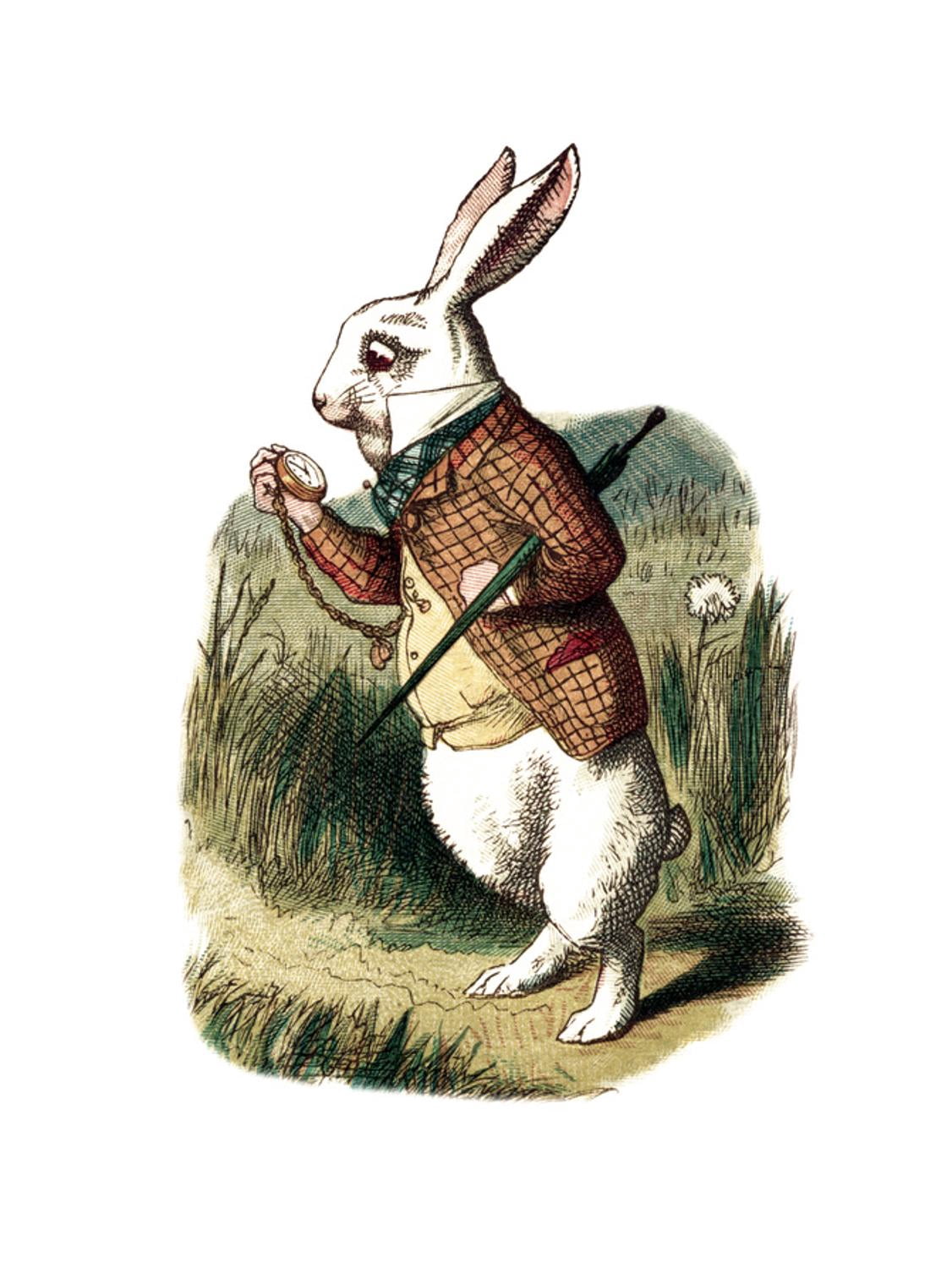 White Rabbit Teniel Running Art.com I'm Late Alice in Wonderland White Rabbit by John Tenniel Art ...