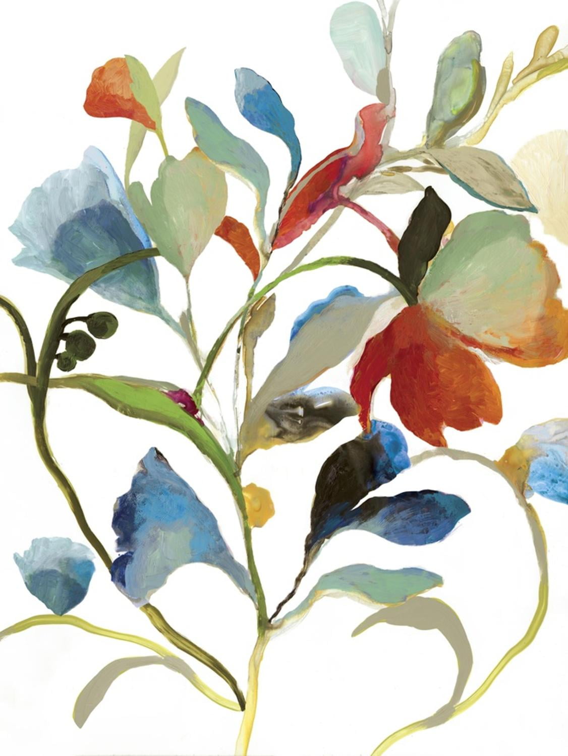Colorful Botanical Watercolor Canvas Print for Kids, 18" x 24"