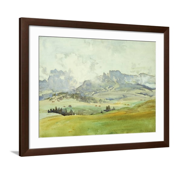 Art.com In the Dolomites, 1914 Giclee Print by John Singer Sargent, Brown Frame Wall Art, 40" x 32"