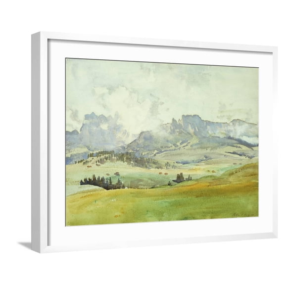 Art.com In the Dolomites, 1914 Giclee Print by John Singer Sargent, White Frame Wall Art, 29" x 23"
