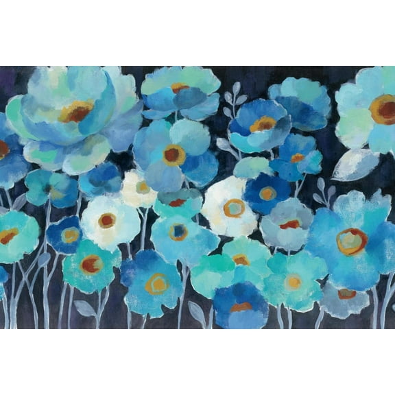 Art.com Indigo Flowers Art Print by Silvia Vassileva, 18" x 12"