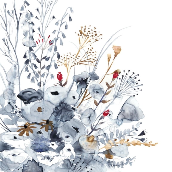 Art.com Indigo & Ochre II Art Print by Victoria Borges, 30" x 30"
