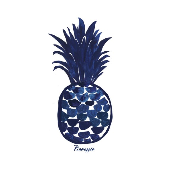 Art.com Indigo Pineapple Art Print by Aimee Wilson, 30" x 30"