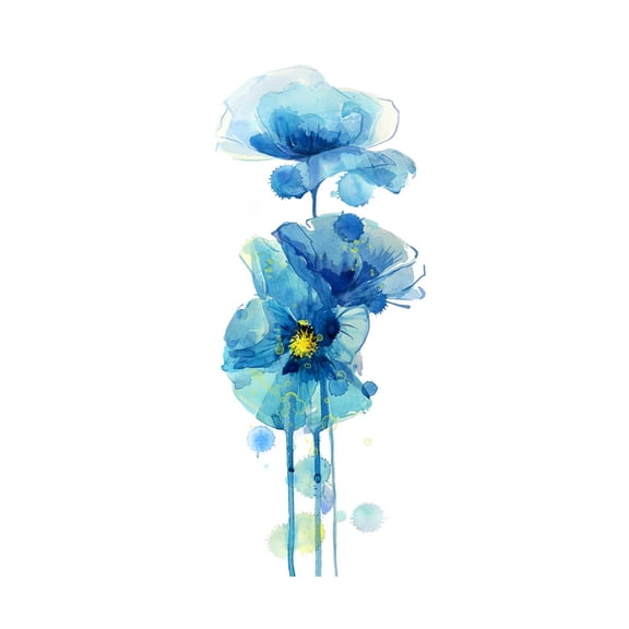 Art.com Indigo Poppy 3 Art Print by Jin Jing, 12" x 18"