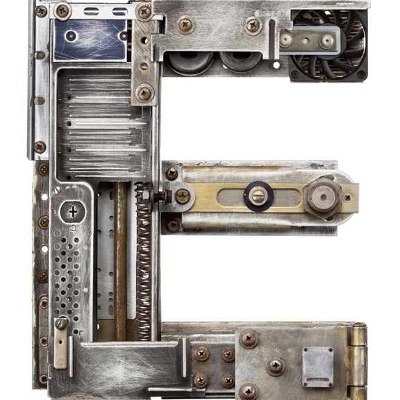 Art.com Industrial Metal Alphabet Letter E Art Print by donatas1205, 24" x 24"