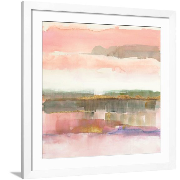 Art.com Influence of Line and Color Gold Crop Art Print by Mike Schick, White Frame Wall Art, 38" x 38"