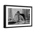 thumbnail image 1 of Art.com Informal Portrait of President Bill Clinton at His Desk in the Oval Office Premium Photographic Print, Black Frame Wall Art, 23" x 17", 1 of 5