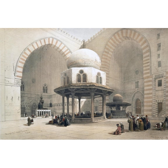 Art.com Interior of the Mosque of the Sultan al-Ghuri, Cairo, Egypt, 19th century Giclee Print by David Roberts, 36" x 24"