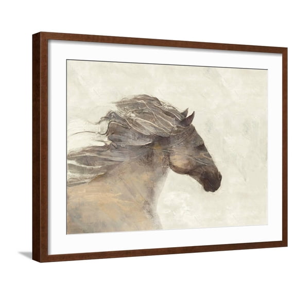 Art.com Into the Wind Ivory Reversed Art Print by Albena Hristova, Brown Frame Wall Art, 29" x 23"