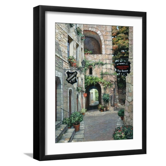 Art.com Italian Country Village II Art Print by Roger Duvall, Black Frame Wall Art, 17" x 21"