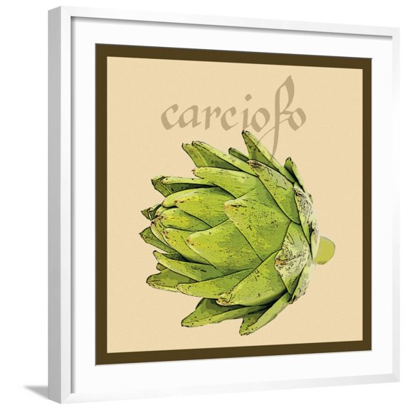Art.com Italian Vegetable VIII Art Print by Vision Studio, White Frame Wall Art, 29" x 29"