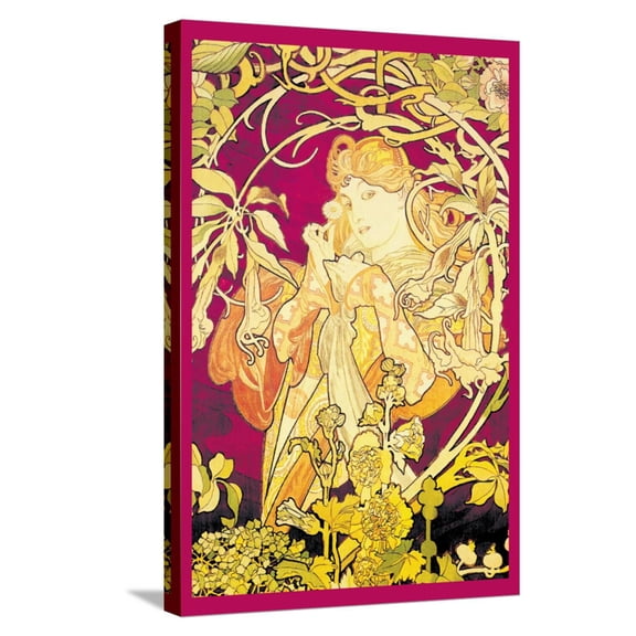 Art.com Ivy Stretched Canvas Print Wall Art by Alphonse Mucha, 16" x 24"