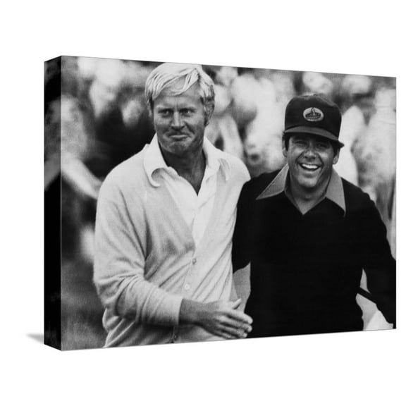 Art.com Jack Nicklaus, Lee Trevino, at U.S. Open Championship in Pebble Beach, California, June 18, 1972 Stretched Canvas Print Wall Art, 16" x 12"