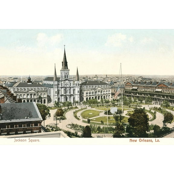 Art.com Jackson Square, New Orleans Art Print, 18" x 12"
