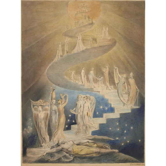 Art.com Jacob's Ladder Art Print by William Blake, 12" x 16"