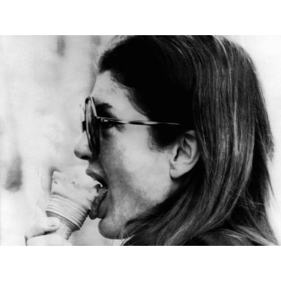 Art.com Jacqueline Kennedy Onassis Licks Ice Cream Cone While Shopping in Portofino, Italy, Jun 14, 1971 Photo, 16" x 12"