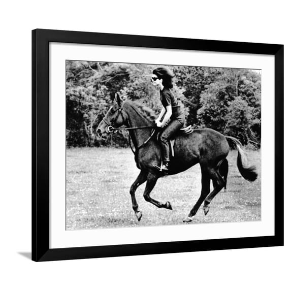 Art.com Jacqueline Kennedy, Riding a Horse in Waterford, Ireland, Jun 16, 1967 Photo, Black Frame Wall Art, 40" x 32"