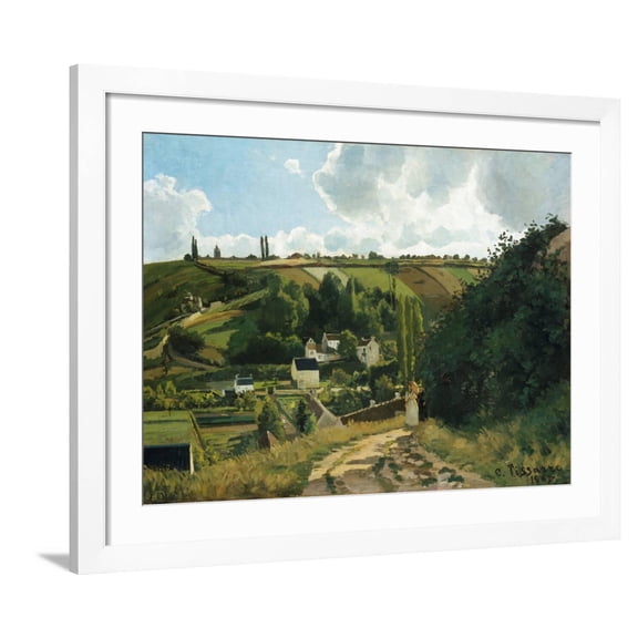 Art.com Jalais, Hill, Pontoise Art Print by Camille Pissarro, White Frame Wall Art, 40" x 32"
