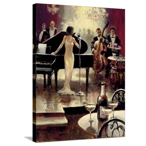 Art.com Jazz Night Out Stretched Canvas Print Wall Art by Brent Heighton, 24" x 32"