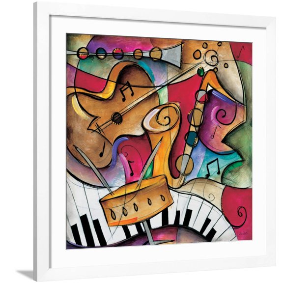 Art.com Jazz it Up II Art Print by Eric Waugh, White Frame Wall Art, 38" x 38"