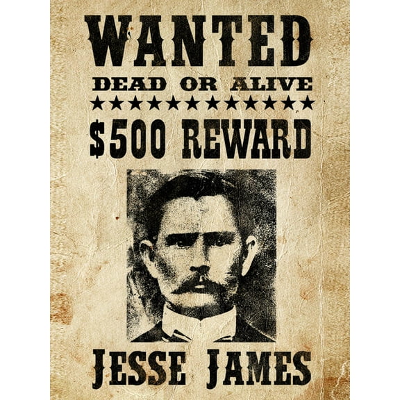 Art.com Jesse James Wanted Advertisement Art Print, 12" x 16"