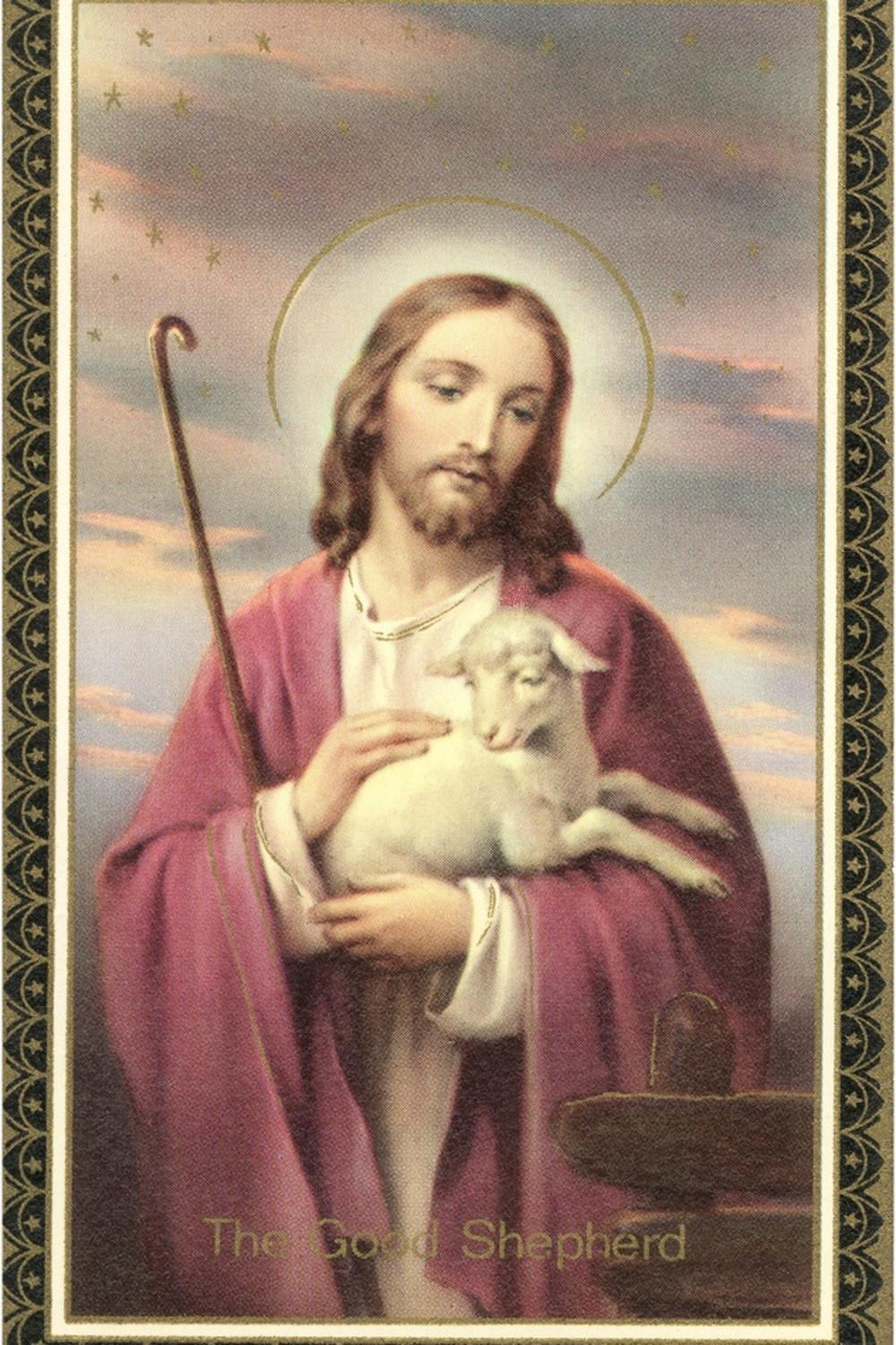 Jesus Holding Lamb Religious Canvas Wall Art 12" x 18"