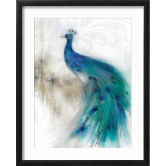 Art.com Jewel Plumes II Art Print by J.P. Prior, Black Frame Wall Art, 17" x 21"