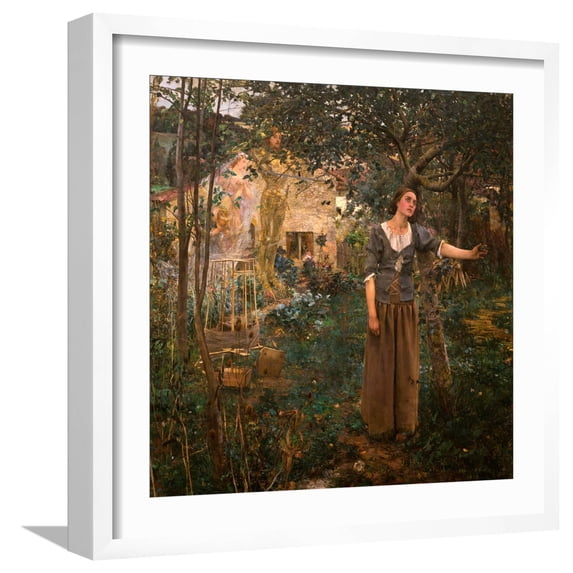 Art.com Joan of Arc, 1879 Giclee Print by Jules Bastien-Lepage, White Frame Wall Art, 21" x 21"