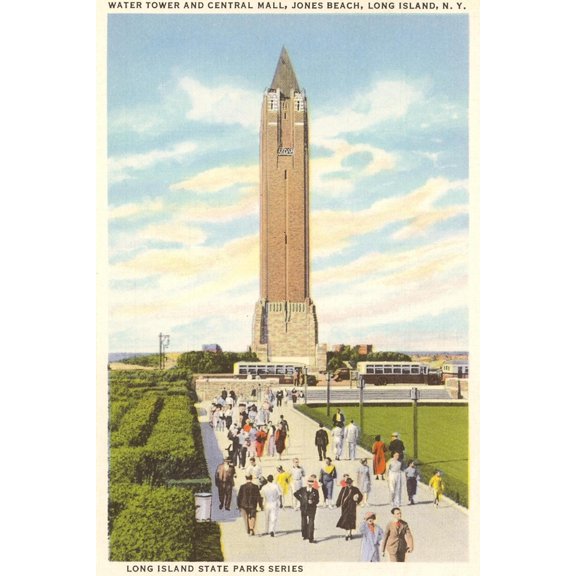 Art.com Jones Beach Water Tower, Long Island, New York Art Print, 12" x 18"