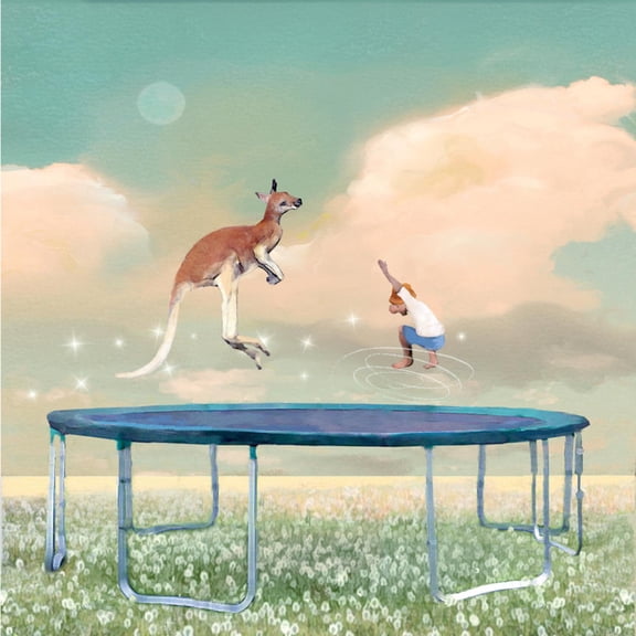 Art.com Jumping With Kangaroo Art Print by Nancy Tillman, 16" x 16"