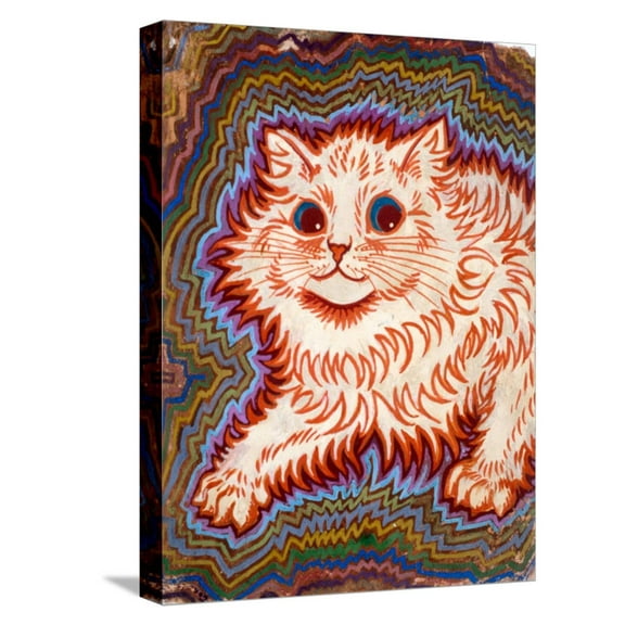 Art.com Kaleidoscope Cats III Stretched Canvas Print Wall Art by Louis Wain, 12" x 16"