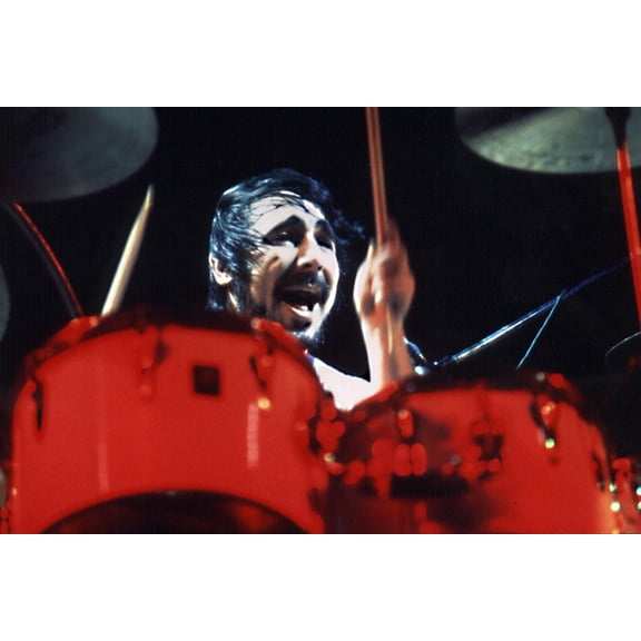 Art.com Keith Moon Red Drums Art Print, 18" x 12"