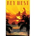 thumbnail image 1 of Art.com Key West, Florida - Sunset and Ship Art Print by Lantern Press, 16" x 24", 1 of 3