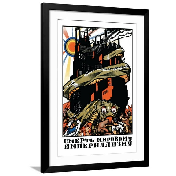 Art.com Kill The Imperialistic Monster Art Print, Black Frame Wall Art, 32" x 44"