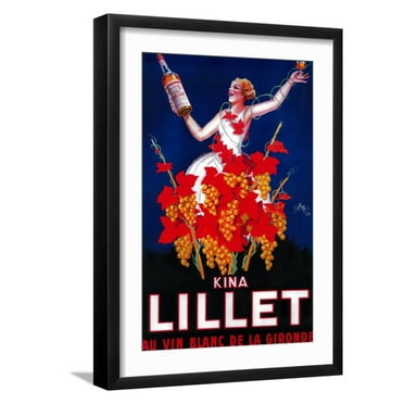 Art.com Kina Lillet Vintage Poster - Europe Art Print by Lantern Press, Black Frame Wall Art, 17" x 23"