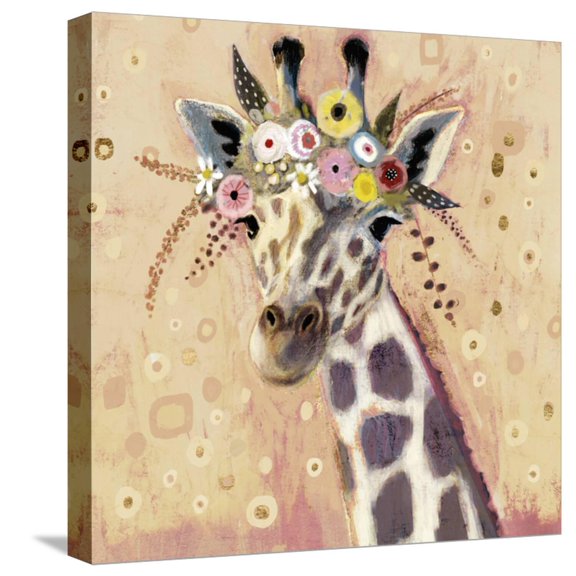 Art.com Klimt Giraffe I Stretched Canvas Print Wall Art, 16" x 16"