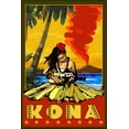 thumbnail image 1 of Art.com Kona, Hawaii - Hula Girl and Ukulele Art Print by Lantern Press, 12" x 18", 1 of 4