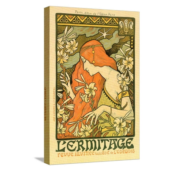 Art.com L'Ermitage, Revue Illustree Stretched Canvas Print Wall Art by Paul Berthon, 12" x 18"