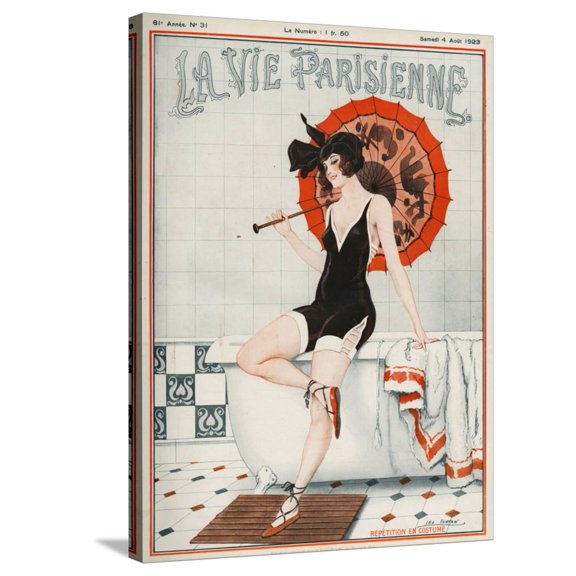 Art.com La vie Parisienne, Leo Fontan, 1923, France Stretched Canvas Print Wall Art, 24" x 32"