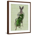 thumbnail image 1 of Art.com Lady Bella Rabbit Taking Tea Art Print by Fab Funky, Brown Frame Wall Art, 23" x 29", 1 of 5